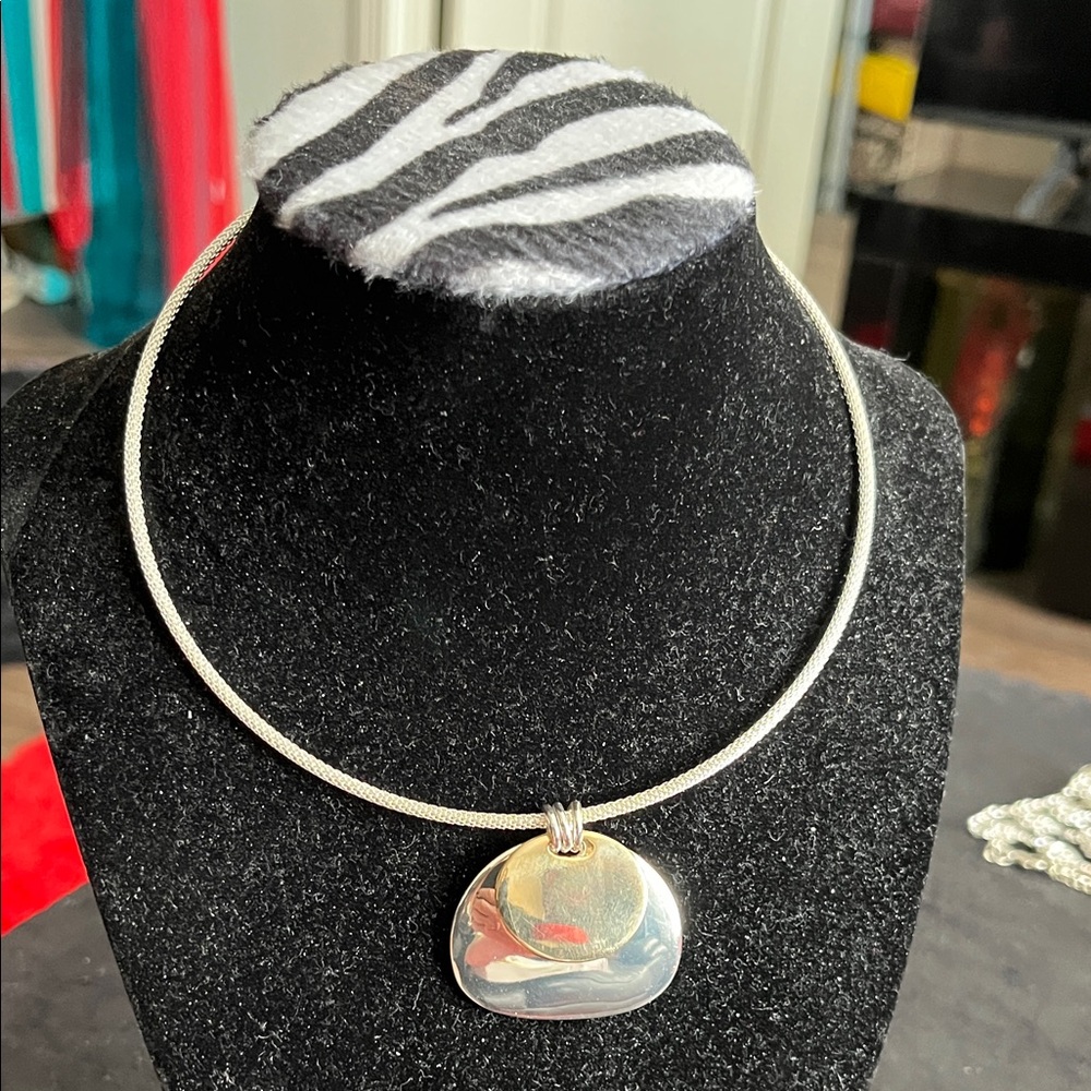 Elegant Anne Klein Silver Pendant Necklace